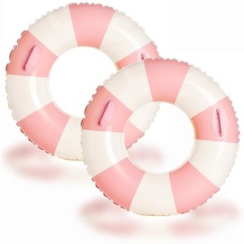 2 PCS Inflatable Pool Floats for Swimming Pool Party Lake Beach Adults - Floaties Pool Tubes Swim Rings Tubes Floaties for Beach Pool Party Decorations (Pink, 120)