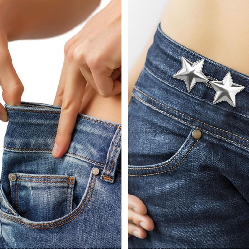 MEISO 4 Pairs Star Waist Tightener, Pant Waist Tightener Star
