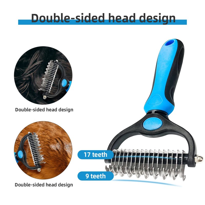Shudyear Dog Grooming Brush and Metal Comb, Pet Grooming Brush,