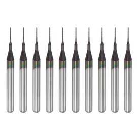 sourcing map End Mill CNC Router Bits, 0.5mm x 4mm 1/8" Shank Diamond Film Coated Carbide Engraving Bit Milling Cutter Right Hand for PCB Plastic Fiber Wood 10pcs