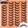SISIYDY Fake Natural Lashes Wispy Short Fluffy Mink EyeLashes Clear
