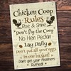 RED OCEAN Chicken Coop Rules Funny Chicken Sign For Hen