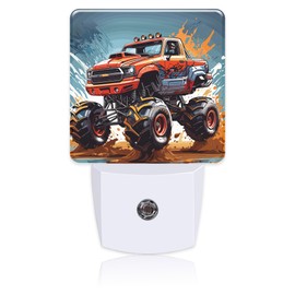 BLYKVGHQ Cartoon Monster Truck Night Light,Plug into Wall with Dusk to Dawn Light Sensors,LED Nightlights for Bedroom,Bathroom,Kitchen,Hallway,Room Decor for Boys Girls Women Men
