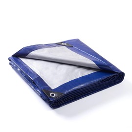 GUARD SHIELD Tarp 8x10 Feet Waterproof Blue/Silver Tarps 8Mil Multi Purpose UV Resistant Cover for Outdoor,Camping,Tent,Boats