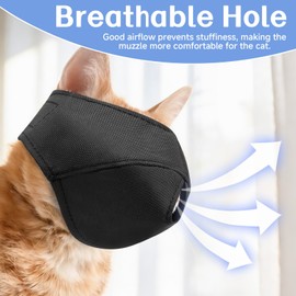 BARKLESS Cat Calming Muzzle for Grooming & Nail Trimming, Oxford Muzzle with Shading Design to Help Calm the Cat Down, Soft Head Cover to Prevent Biting & Scratching (Black, M)