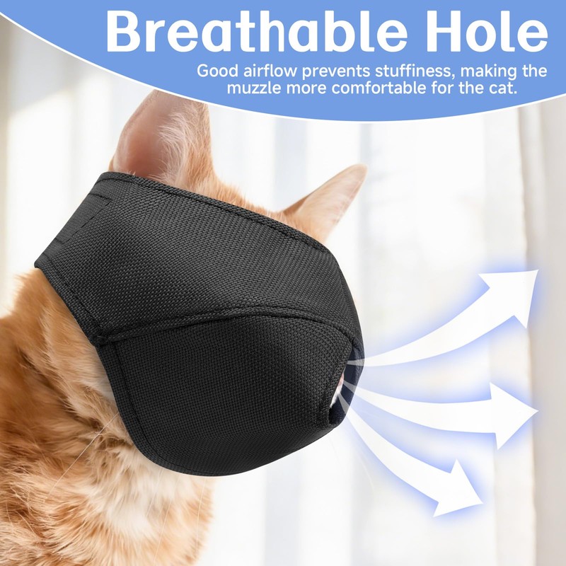 BARKLESS Cat Calming Muzzle for Grooming & Nail Trimming, Oxford