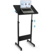 Joyoolife Mobile Podium, Adjustable Standing Desk with Caster Wheels, Adjustable