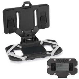 AGPTEK Universal Molle Tactical Phone Holder - Chest Mount for Tactical Vests and Plate Carriers, Fits 4.7"-6.7" Phones, Ideal for Outdoor Paintball, Airsoft, and Hunting（Black）