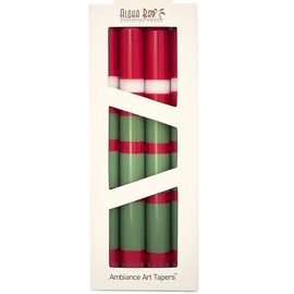 Aloha Bay Multi Color Taper Candle Merry Christmas – Coconut Wax, Dripless, Unscented, 9 Inches, Pure Cotton Wicks – Artful Design for Special Occasions | 4-Pack