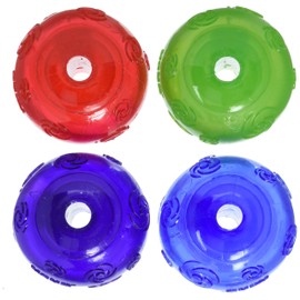 KONG KONG Dog Squeezz Ball Medium Assorted Colors Green, Red, Blue, Purple 4pk