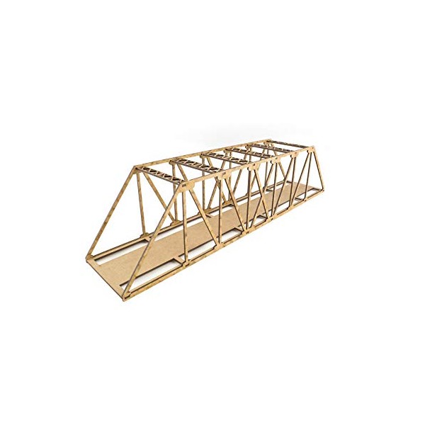 War World Scenics Single Track Natural Low Detail MDF Girder Bridge 450mm â OO/HO Gauge Scale Model Railway Diorama Modelling Layout Scenery Landscape Rail Structure