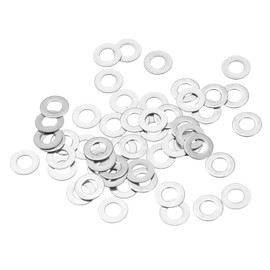 sourcing map M4 304 Stainless Steel Flat Washers, 50pcs 4x8x0.5mm Ultra Thin Flat Spacers for Screw Bolt, Electronic Repair, Automotive