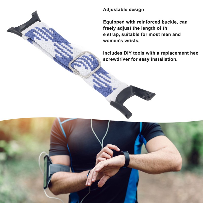 Nylon Weaving Watchband Adjustable Washable Breathable Lightweight Nylon Braided Watch