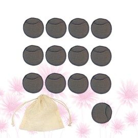 Baluue 14pcs Face Washing Pad Reusable Cotton Pads Natural All Cotton Pad Cotton Circle Makeup Remover Face Wash Cosmetics Mat Reusable Cotton Rounds for Face Black