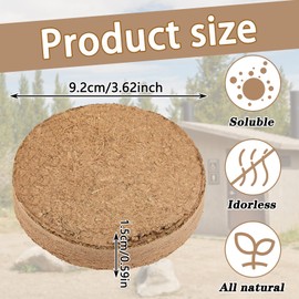 12 Pcs Composting Toilet Coconut Coir Disks Coir Soil Disks Coir Disc for Organic Composting Toilet Indoor Outdoor Use, 3.94 x 0.59 Inches