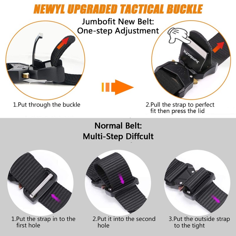 Jumbofit Military Men Tactical Belt, Work Belt with Quick Release