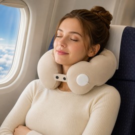 Inflatable Travel Neck Pillow for Flights & Office – Adjustable U-Shaped Support with Portable Air-Fill Design