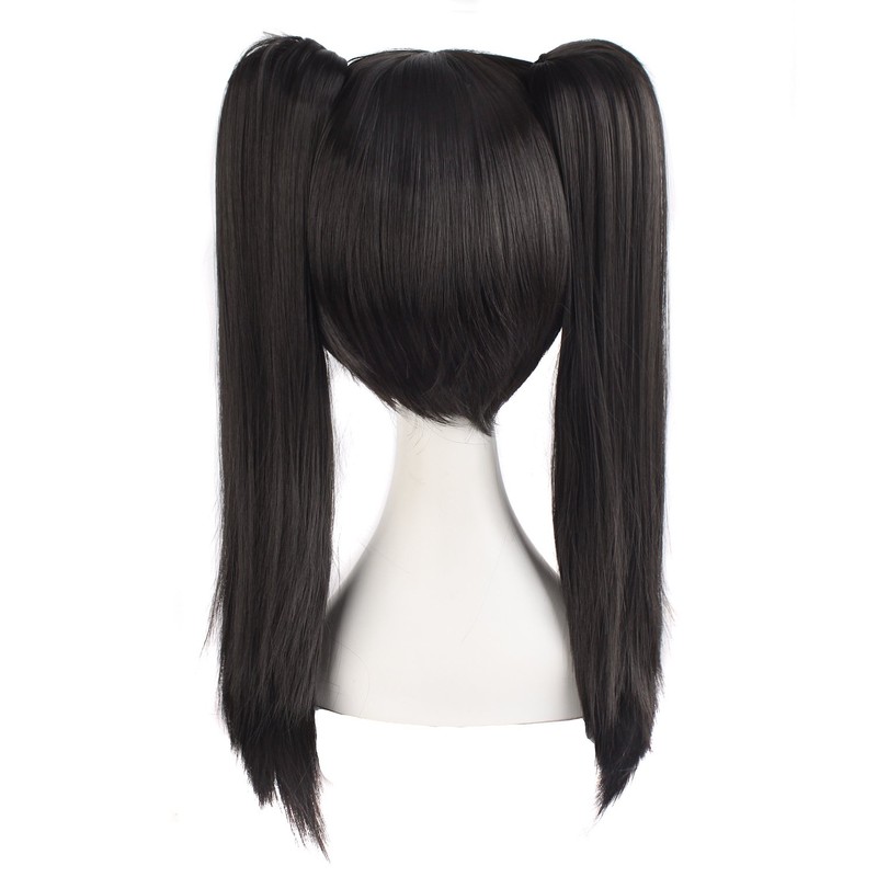 MapofBeauty 20"/50cm Double Tail Straight Hair Cosplay Wigs(Black)