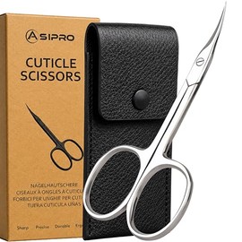 Tijeras para cutículas, curvas, profesionales, con bolsa de piel artificial, ideales para cejas, para mujer y hombre, corte de cutículas y uñas profes