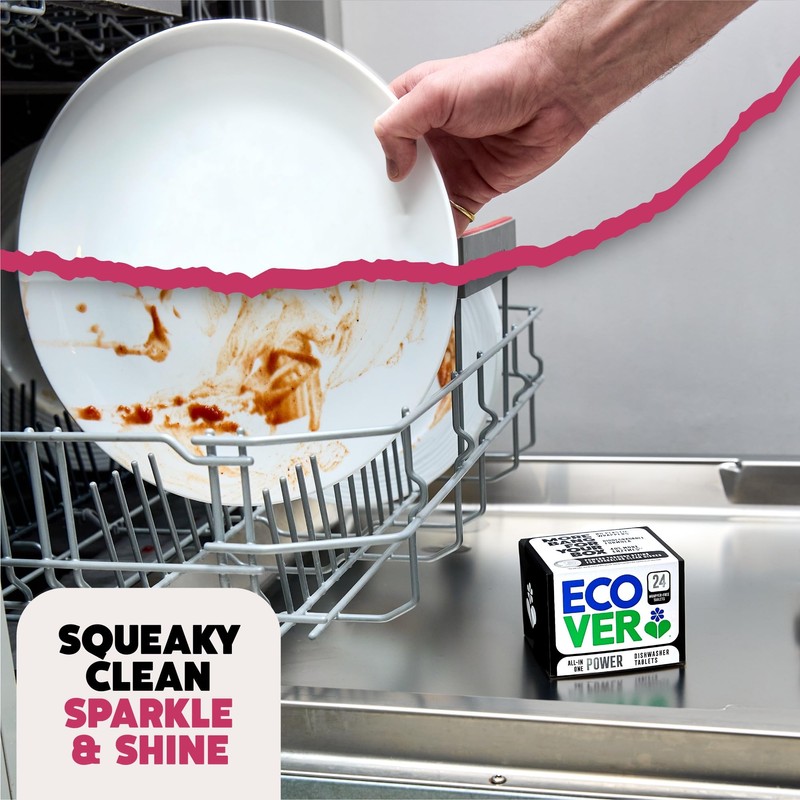 Ecover Power Dishwasher Tablets, All-In-One Dishwasher Salt & Rinse Aid,
