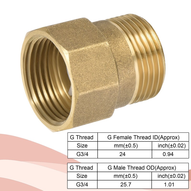 sourcing map Brass Check Valve G3/4 Male Thread 30 x