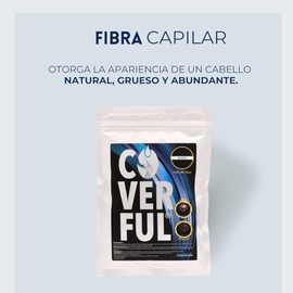 Fibra Capilar Coverful 100 Gramos Cubrir Calvicie Canas Dar Volumen Cabello Negro
