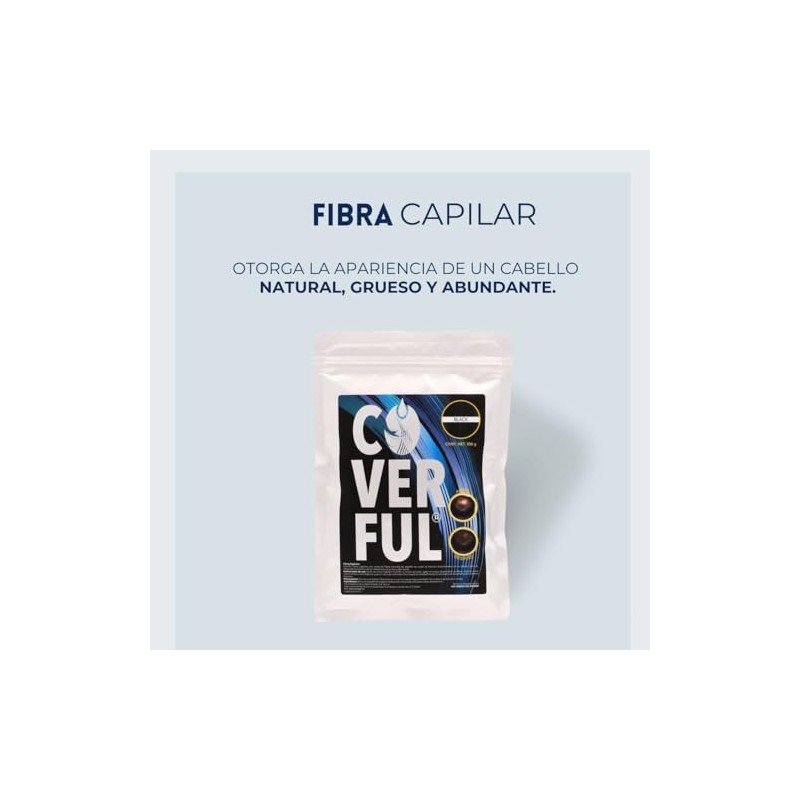 Fibra Capilar Coverful 100 Gramos Cubrir Calvicie Canas Dar Volumen