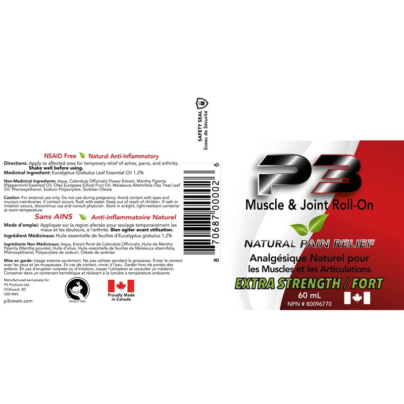 60mL P3 Extra Strength Roll-On