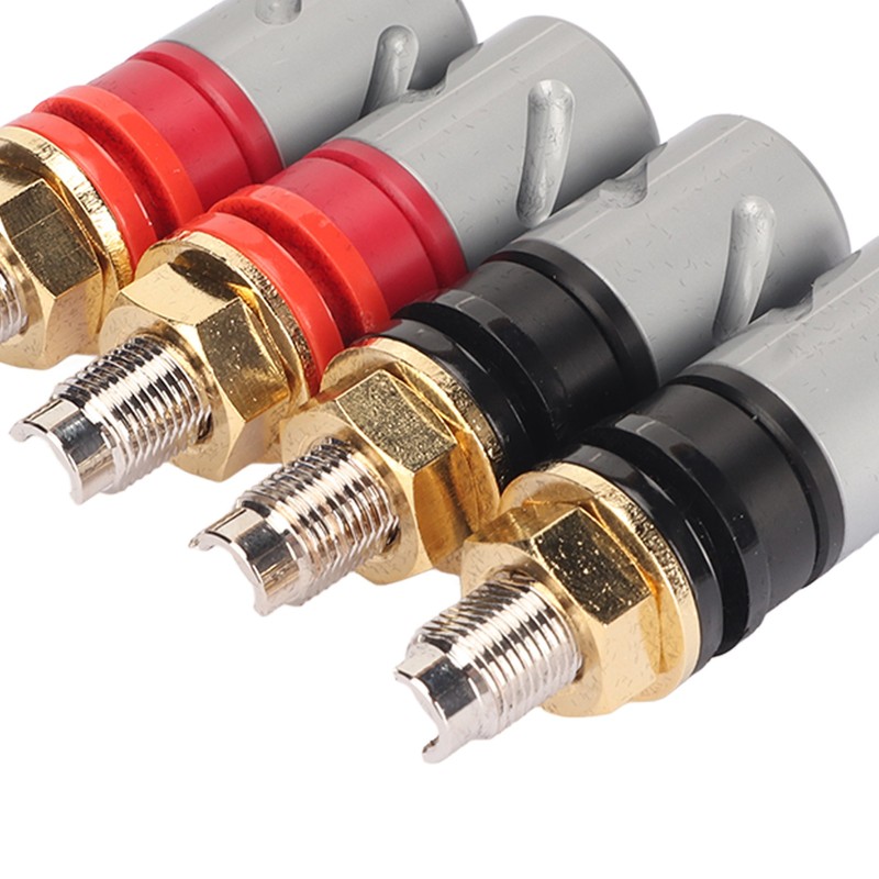 Amplifier Binding Post Soldering Free Pure Red Copper Rhodium Plated