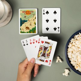 Lantern Press Mammoth, California, Geometric, Chairlift Skiers (52 Playing Cards, Poker Size Card Deck with Jokers)