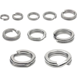 50Pcs Fishing Split Rings Stainless Steel Fishing Tackle Rings Chain Fishing Lures Connector Double Circles Split Rings Fishing Split Rings,Terminal Tackle and Accessories，Swivels and Snaps,Split Ring