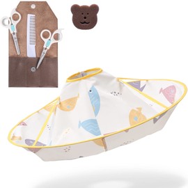 MINGYI Haircut Hair Trimming Set with Comb Scissors for Children Compact Haircut Tools Easy to Store with Cute Fish Haircut Cape
