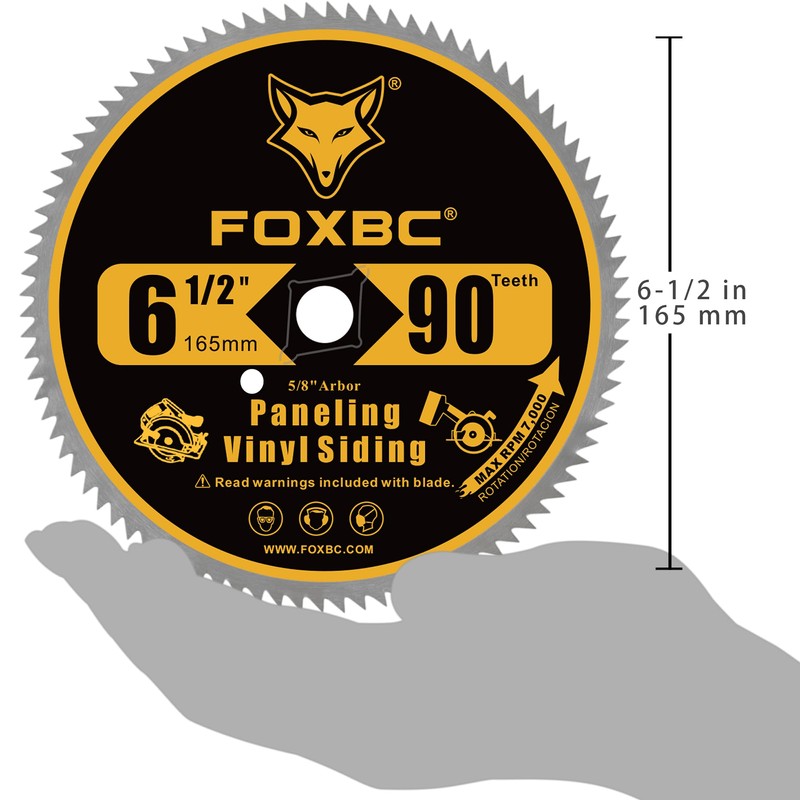 FOXBC 6-1/2 Inch 90 Tooth Circular Saw Blade for Paneling