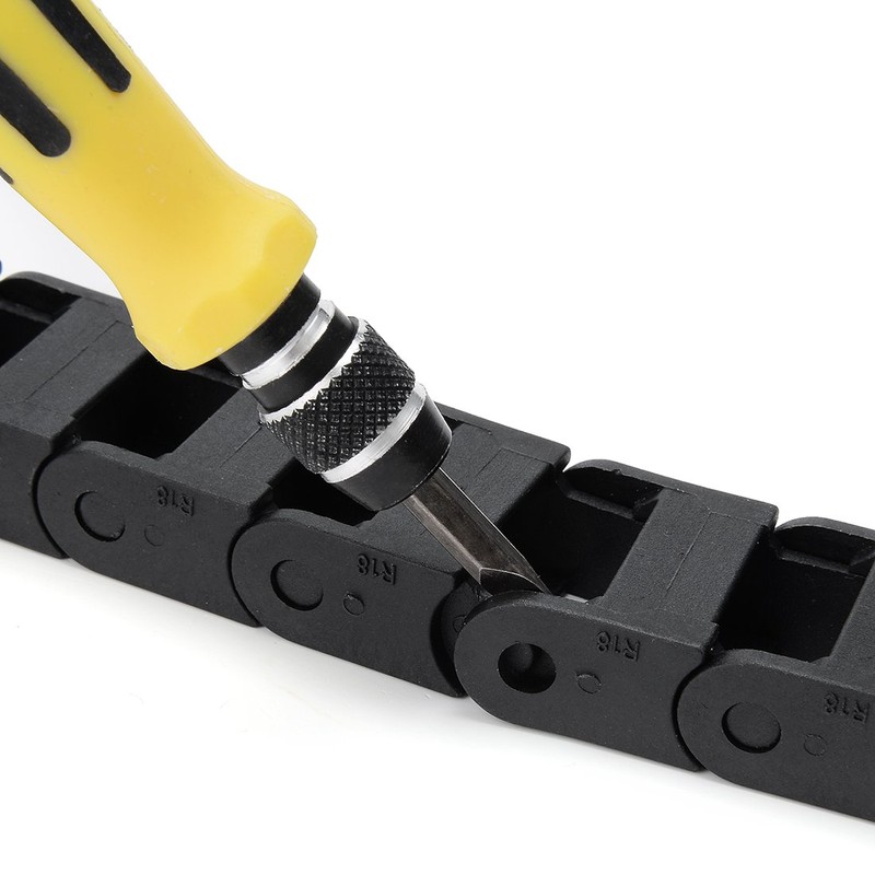sourcing map R18 10mm x 15mm（Inner H*Inner W）Black Plastic Cable