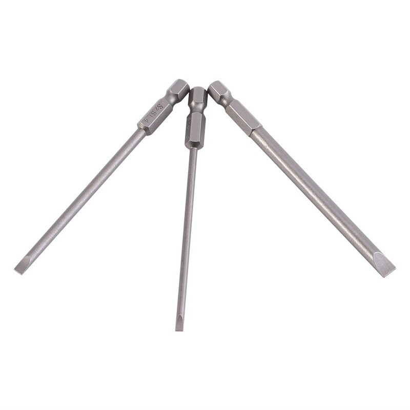 4pcs 100mm Magnetic Flat Head Slotted Tip Screwdrivers Bits Set