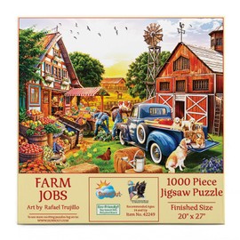 SUNSOUT INC - Farm Jobs - 1000 Piece Jigsaw Puzzle for Adults by Artist: Rafael Trujillo - Finished Size 20" x 27" - MPN# 42249