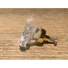 Clear Rose Cut Crystal Drawer Pull Gold Accent with Brass