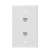 Ethernet Wall Plate, 2 Port Cat 6 RJ45 Keystone Female to Female Wall Plate Compatible with Cat7/6/6e/5/5e Ethernet Devices(2 x Screws Included)