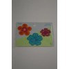 Wright Applique- Iron On - 3 Flowers= Orange, Turquoise, Magenta,