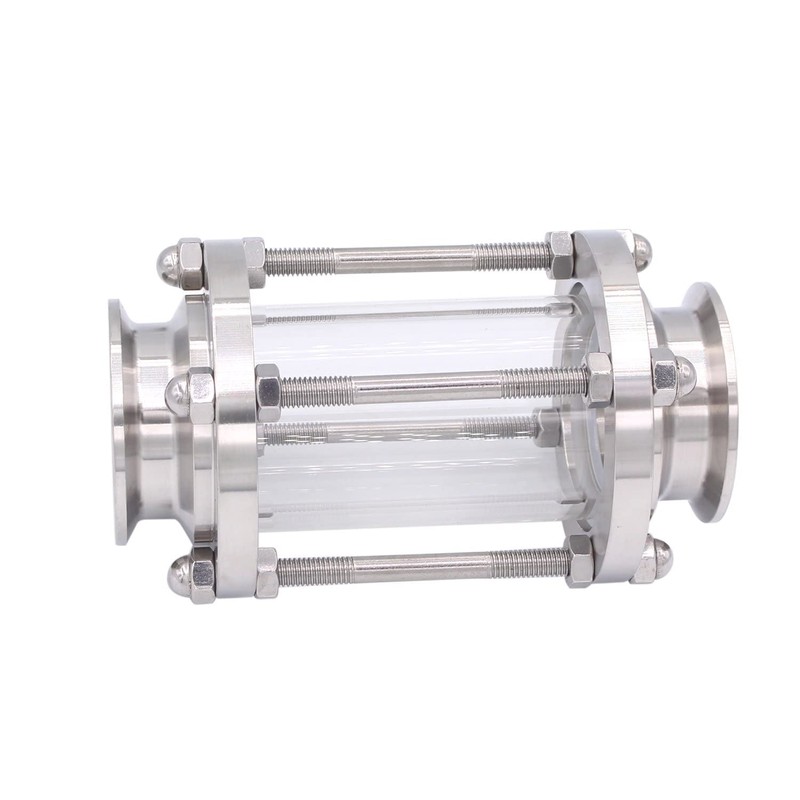 DERNORD In-Line Sight Glass with Clamp End,Flow Sanitary Straight Sight