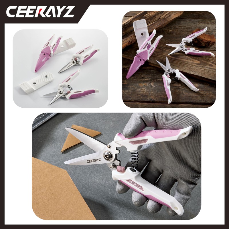 CEERAYZ 185mm Notch Scissors All Purpose Heavy Duty, Garden Shears,