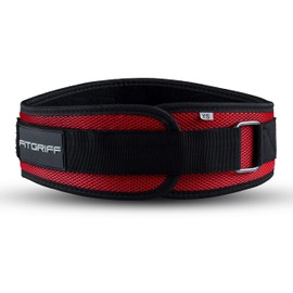 Fitgriff® Weight Lifting Belt V1, Fitness Belt for Bodybuilding, Weight Lifting, Crossfit Training, for Women and Men, red