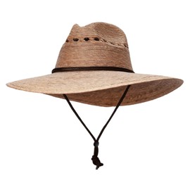 Fedora 4 in Large Brim Palm Braid Hat - Dk Palm 57CM