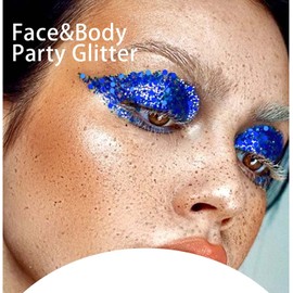 Body Glitter Gel Glitter Fix Gel 50 ml, Mermaid Sequins Liquid Gel Kit, Mermaid Sequins Liquid Eyeshadow Festival Masquerade Nails Makeup Long Lasting Sparkling - Pink