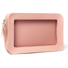 Clear Makeup Bag Organizer, TSA Approved Portable Travel Toiletry Bag Clear Cosmetic Bag Case Small Make Up Bag Mini Makeup Pouch for Purse Transparent Car Essentials for Women Men