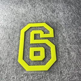 Números arábigos 012345679 - Calcomanías para carrocería de camión y motocross, decoración de motos de cross, color amarillo fluorescente (altura de 10 cm, número 6)