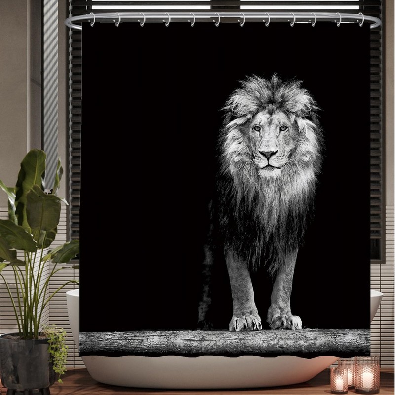 Ulticool Shower Curtain - Lion Head Nature Animals - 180