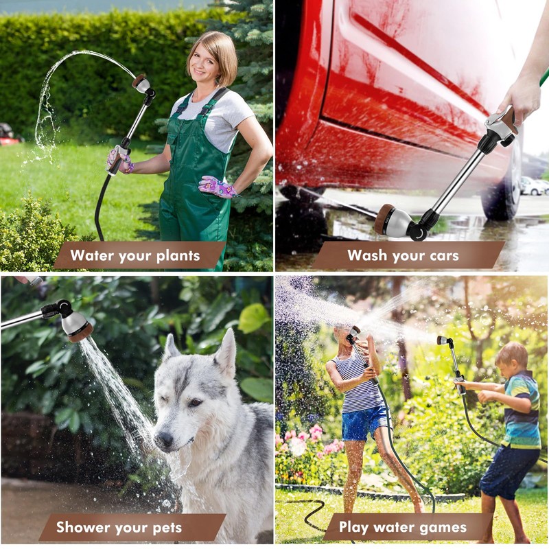 RESTMO Metal Watering Wand, Heavy Duty Garden Hose Wand with