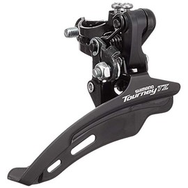 Shimano Tourney/TY FD-TZ500 6-speed MTB front derailleur, down swing, top pull, 28.6mm, 66-69, 42T black/silv