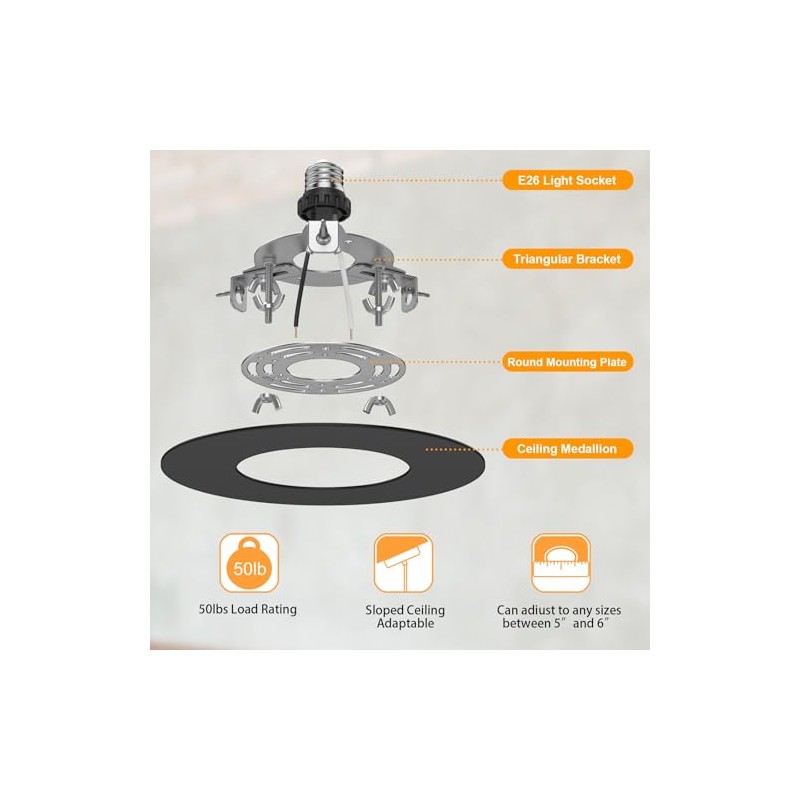5" and 6" Recessed Can Light Conversion Kit, Fixture Upgrade,
